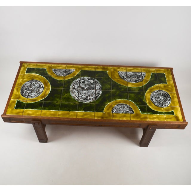 Brown Ceramic Coffee Table by Jean Dasti, Vallauris, France, 1950s For Sale - Image 8 of 18