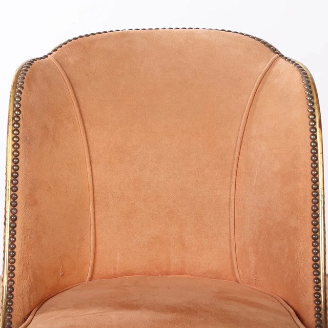 1930s French Giltwood Upholstered Accent Chair, Circa 1930 For Sale - Image 5 of 5