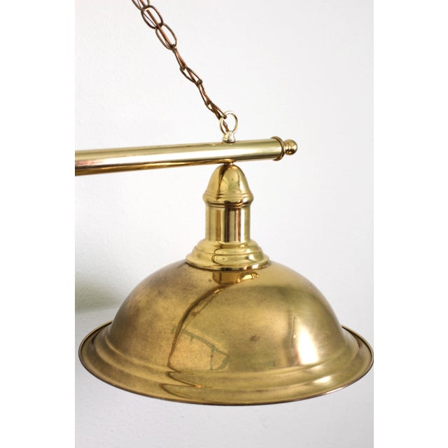 1970s Large Brass Double Pendant Fixture For Sale - Image 10 of 10