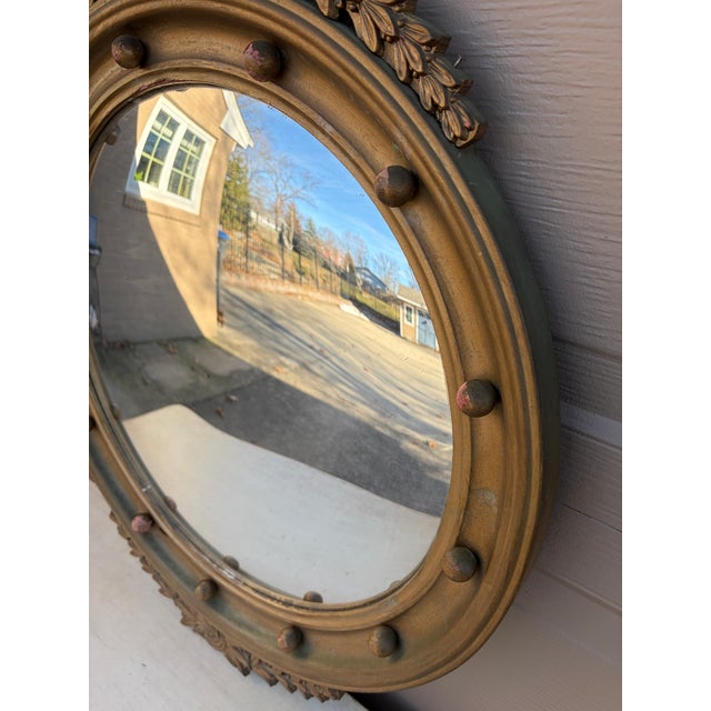 American Federal Giltwood Eagle Bullseye Convex Mirror For Sale - Image 12 of 15