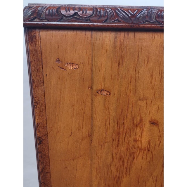 Mid-Century Walnut Bedside Cabinet with Shell Carvings, 1960 For Sale - Image 16 of 18