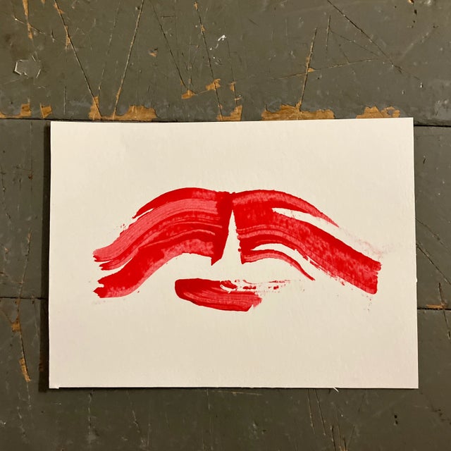 Paper Contemporary 6 Flying Red Lips Paintings -Set of 6 For Sale - Image 7 of 8