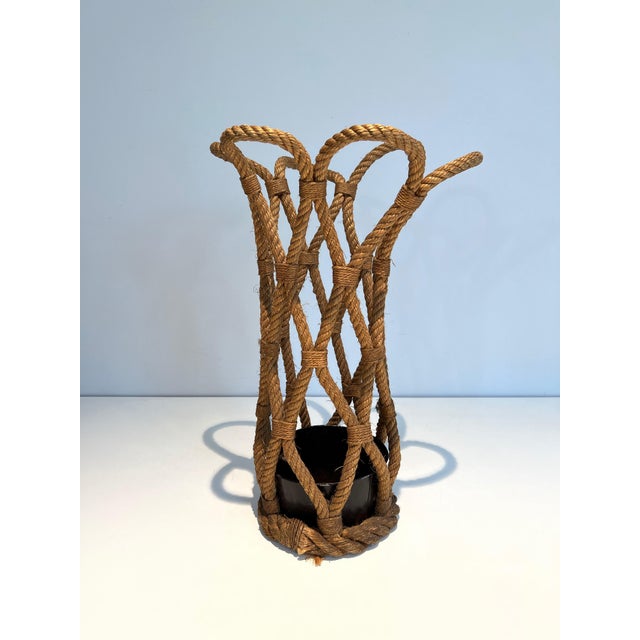 1970s Rope Umbrella Stand. French Work by Adrien Audoux and Frida Minet. Circa 1970 For Sale - Image 5 of 12