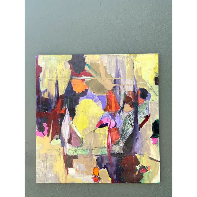 Vintage Abstract Expressionist Oil Painting on Canvas For Sale - Image 9 of 14