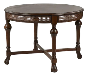Early 20th Century Oak and Cane Side Table