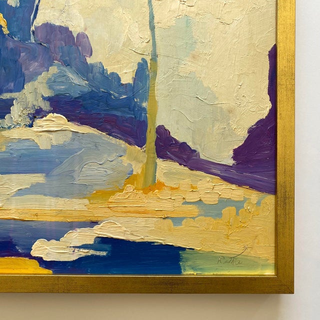Glenn Radtke Vintage Fauvist " California Landscape " Framed Original Mid Century Modernist Impasto Oil Painting For Sale - Image 16 of 18