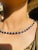 Blue Sapphire Royal Necklace in 18k White Gold With Diamonds- 34.5 Ct & 16 Inch For Sale - Image 4 of 14