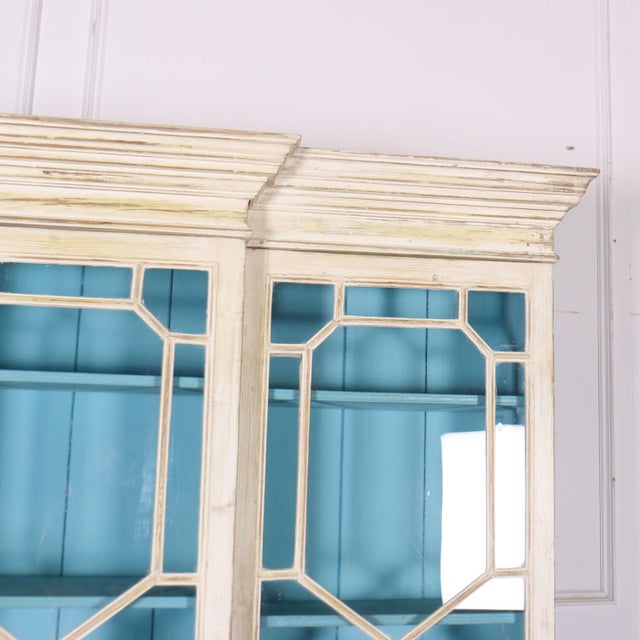 18th Century English Painted Breakfront Bookcase For Sale - Image 3 of 11