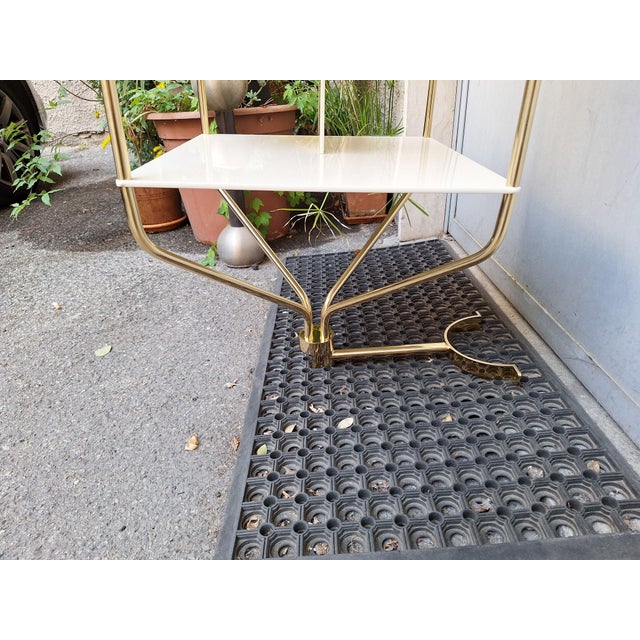 Revolving Pagoda Style Model Bookcase in Brass and Lacquered Iron with Bookends from Fedele Papagni, 1990s For Sale - Image 9 of 18