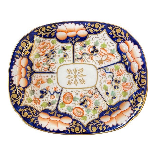Fine Antique English Imari Painted Platter For Sale