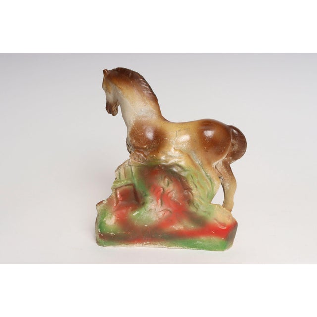 Vintage Painted Chalkware Horse Sculpture / Figurine For Sale - Image 4 of 18