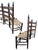 Brown Set of Three Antique Primitive Ladder-Back Chairs With Woven Herringbone Rush Seats and Finials For Sale - Image 8 of 12