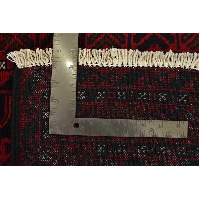 Baloch Rug 3’6” X 6’1” Blue Wool Vintage Tribal Hand-Knotted Oriental Carpet For Sale - Image 11 of 11