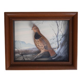 Abercrombie & Fitch X Joseph Q. Whipple Hand Painted Quail Shadowbox For Sale