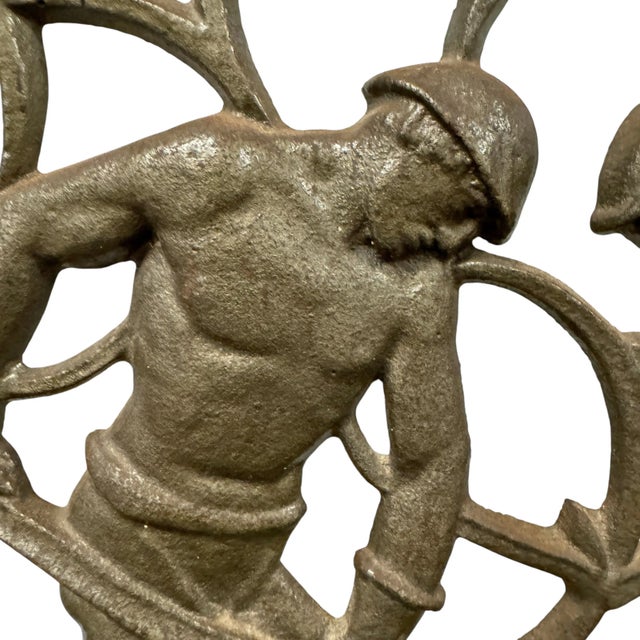 Art Deco Cast Iron Foundry Workers Panel For Sale In Chicago - Image 6 of 9