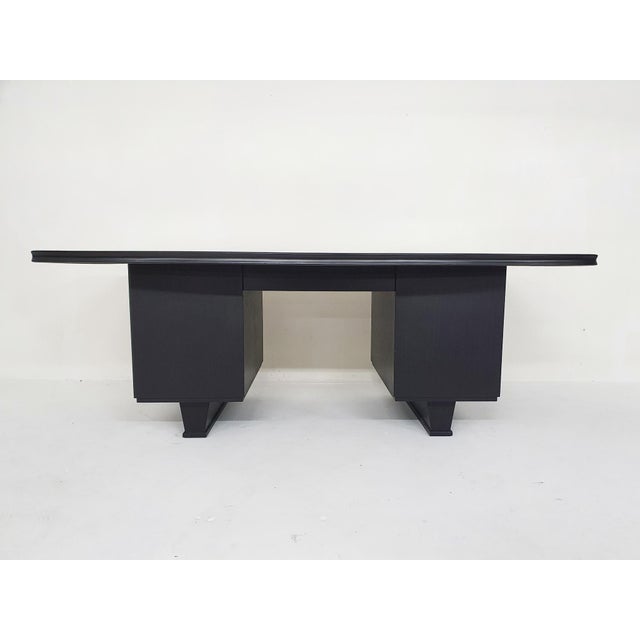 Large Black Wooden Executive Desk, 1960s For Sale - Image 13 of 18