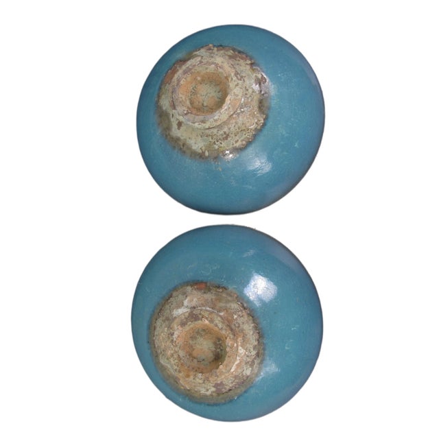 Ceramic Pair of Blue and Purple Ceramics Bowls For Sale - Image 7 of 8