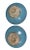 Ceramic Pair of Blue and Purple Ceramics Bowls For Sale - Image 7 of 8