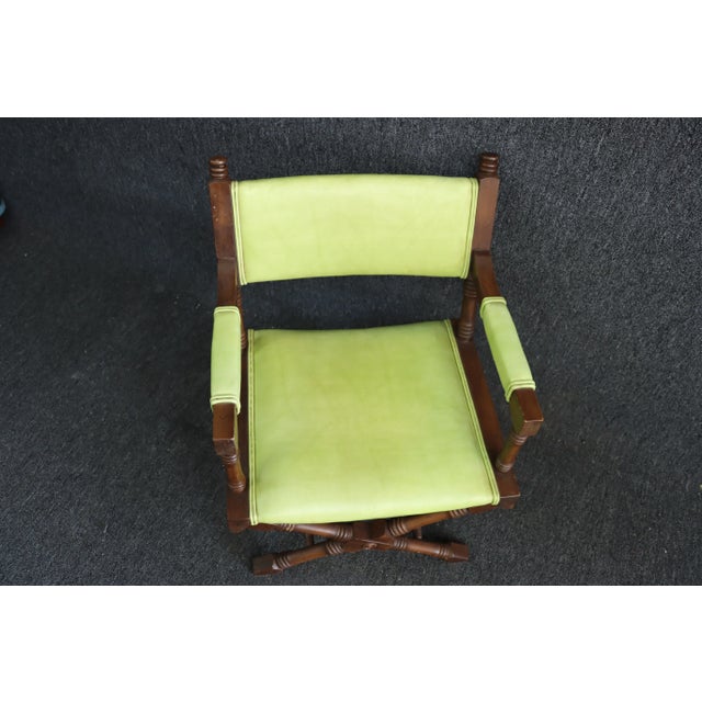 Mid 20th Century Walnut Carved Director's Chair For Sale - Image 5 of 7
