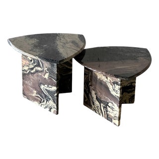 Vintage Cipollino Marble Coffee Tables, 1970s, Set of 2 For Sale