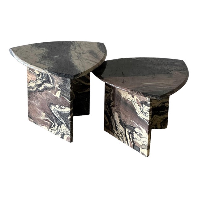 Vintage Cipollino Marble Coffee Tables, 1970s, Set of 2 For Sale