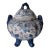 Vintage Chinoiserie Blue and White Ceramic Covered Footed Soup Tureen With Lid | Crackle Glaze Floral Decorative Centerpiece Pot For Sale