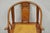 Chinoiserie Antique Chinese Elm Hardwood Horseshoe Oriental Huanghuali Lounge Arm Chair For Sale - Image 3 of 16