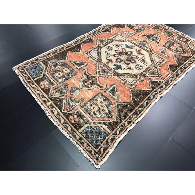 Textile Vintage Boho Turkish Anatolian Orange Rug For Sale - Image 7 of 11