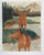 Rustic 1940s Outsider Folk Art Moose and Mountains Painting For Sale - Image 3 of 3