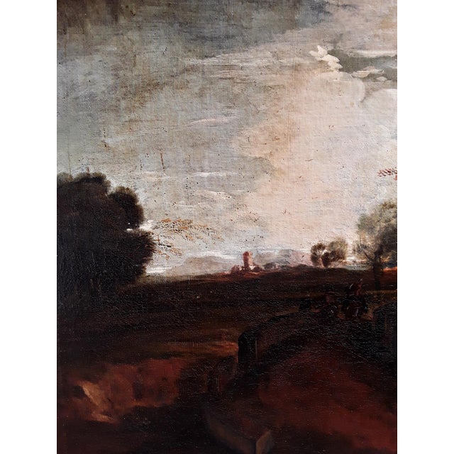 After Alessio De Marchis, Landscape with Galloping Horse Soldiers, 1700s, Oil on Canvas For Sale - Image 5 of 7