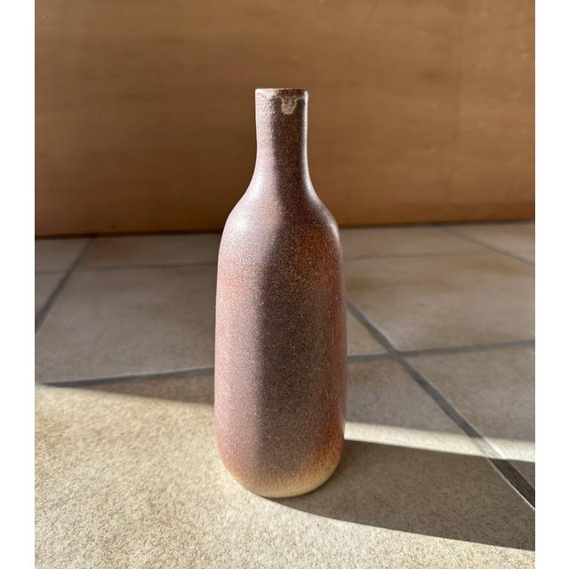 Brown Studio Ceramic Art Bottle Vase from WGP Silberdistel, West Germany, 1960s For Sale - Image 8 of 13