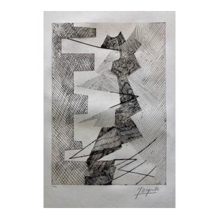 Jean Deyrolle, French Avant Garde Bold Abstract Geometric Aquatint Etching Op Art Kinetic For Sale