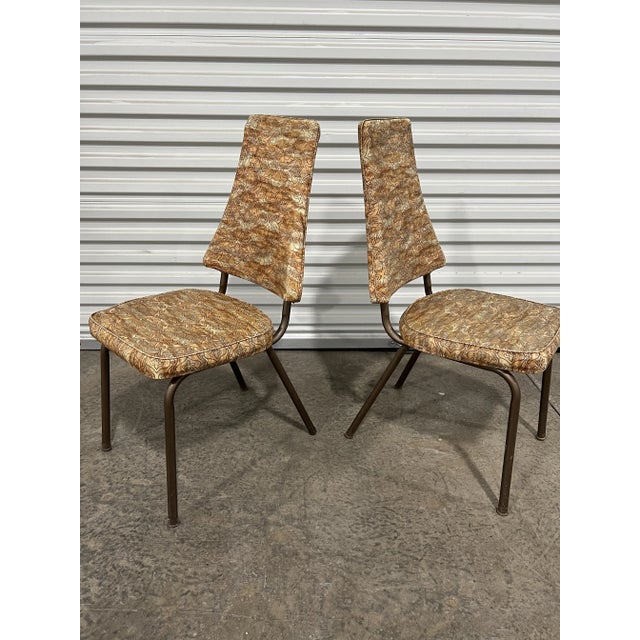 1970s Vintage Mid-Century Modern High Back Chairs With Vinyl - Pair For Sale In Pittsburgh - Image 6 of 6