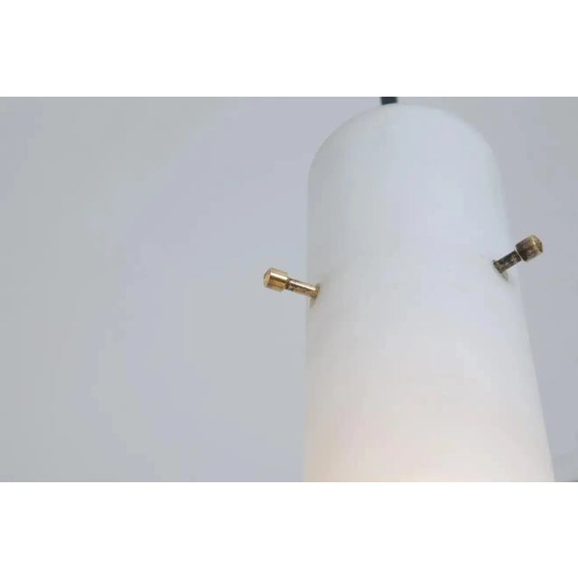 1950s Large 1950s Glass and Brass Suspension Light Attributed to Stilnovo For Sale - Image 5 of 12