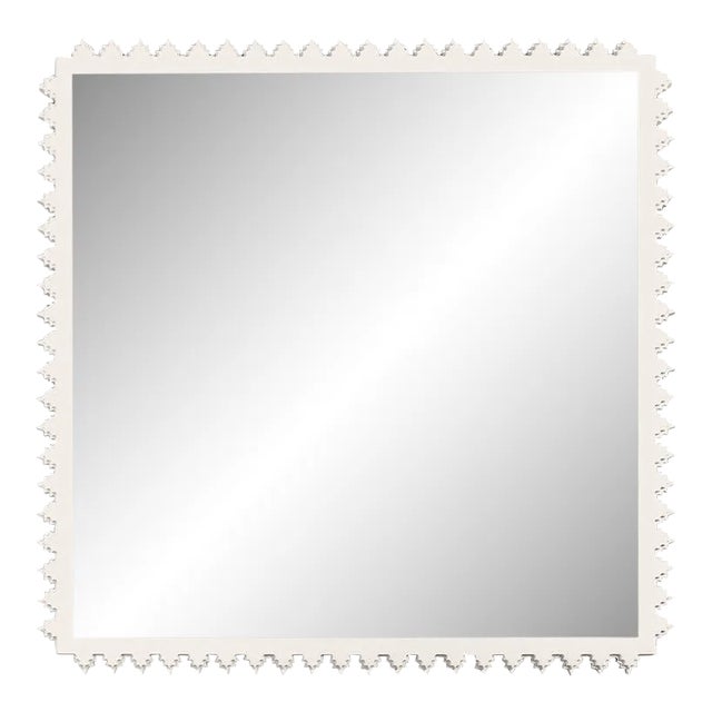 Fleur Home Carnival Muses Square Mirror in White Dove, 47.5x47.5 For Sale