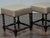 19th Century Pair of 19th-Century English Barley Twist Hardwood Stools with Linen Upholstery For Sale - Image 5 of 8