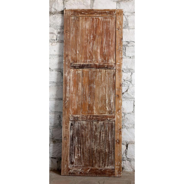 Antique Distressed White Carved Door – Rustic Sliding or Hinged Barn Door Panel 80x29 For Sale - Image 4 of 5