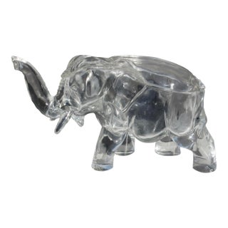 Elephant Shaped Decorative Clear Jar Vintage 30s For Sale