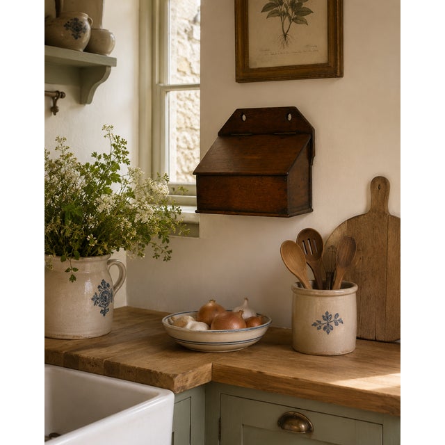 Brown Antique Georgian Oak Wall Hanging Candle Box, 1790 For Sale - Image 8 of 9