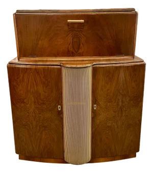 Art Deco Rivington Walnut Bar Cabinet, 1930s
