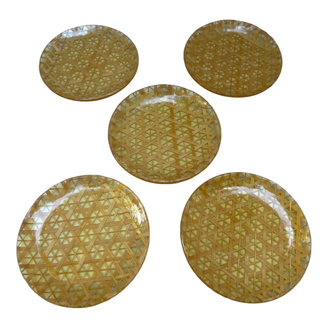 Acrylic Woven Coasters Set of 5 For Sale
