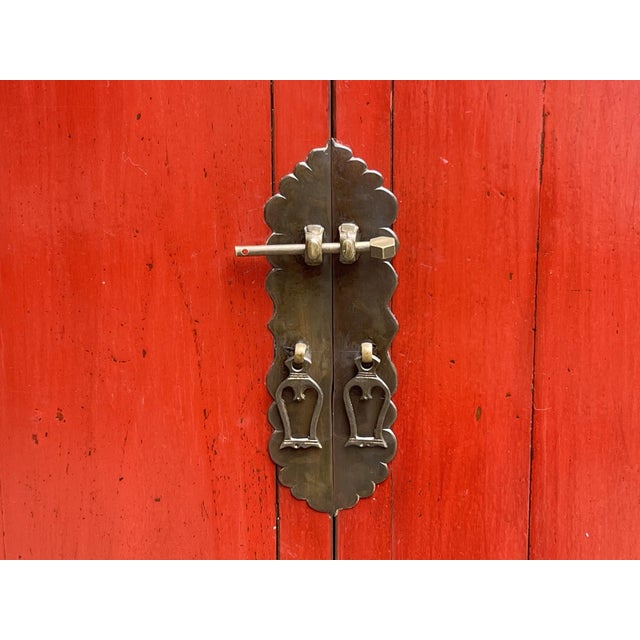 Introducing a one-of-a-kind antique red double cabinet doors over two short drawers that's sure to be the centerpiece of...