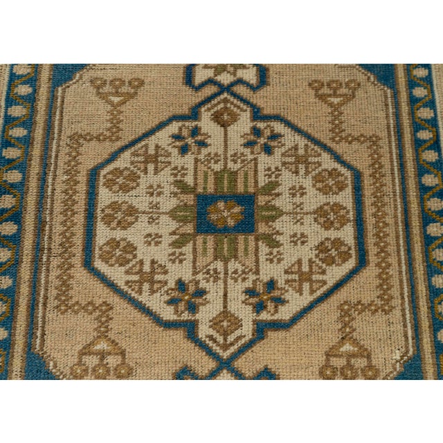 Turkish Mini Rug Oriental Hand Knotted Vintage Rug 1'8" x 3'2" #21188 For Sale - Image 4 of 8