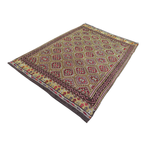 Mid 20th Century Vintage Turkish Handmade Kilim Embroidery Boho Area Rugs