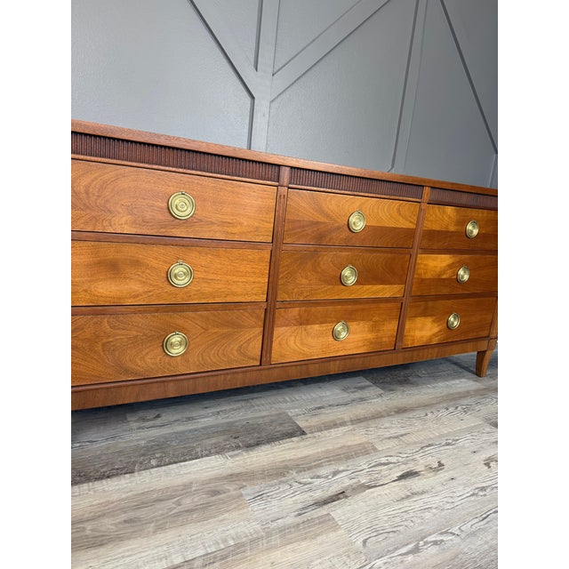 1950s Refinished Walnut Dresser by Stanley For Sale - Image 12 of 15