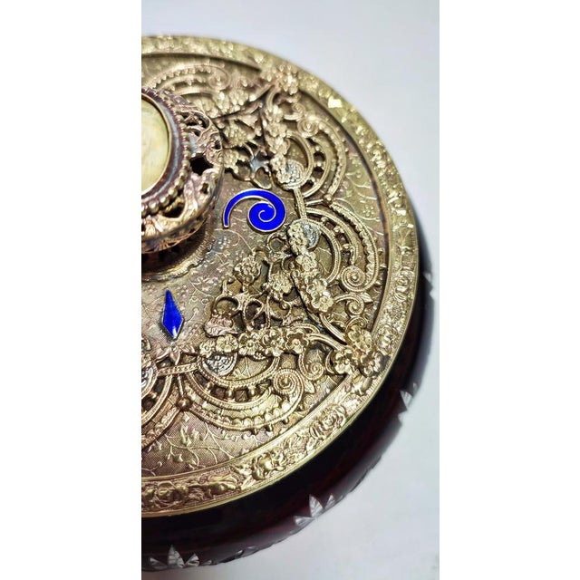 Rococo Vintage Gold Art Glass and Metal Jewelry Box, 1920s For Sale - Image 3 of 15