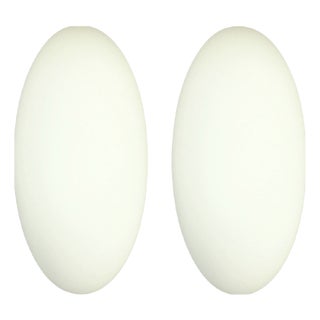 Minimalist Opaline Glass Wall Lights from Limburg, Germany, 1970s-1980s, Set of 2 For Sale