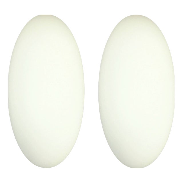 Minimalist Opaline Glass Wall Lights from Limburg, Germany, 1970s-1980s, Set of 2 For Sale