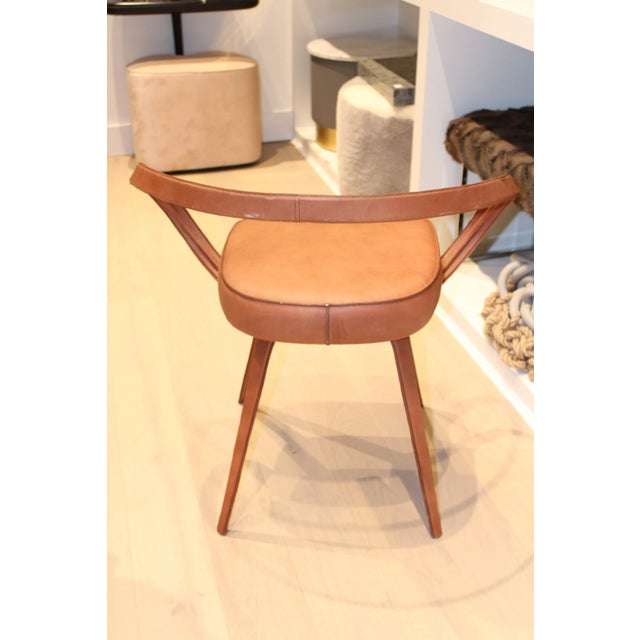 Contemporary Global Views All Leather Saddle Chair For Sale - Image 3 of 10