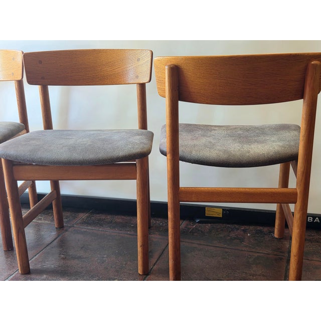 Chairs By Fredericia Stolefabrik 1950s Denmark. Oiled Oak early design. Chairs are marked only one has complete label the...